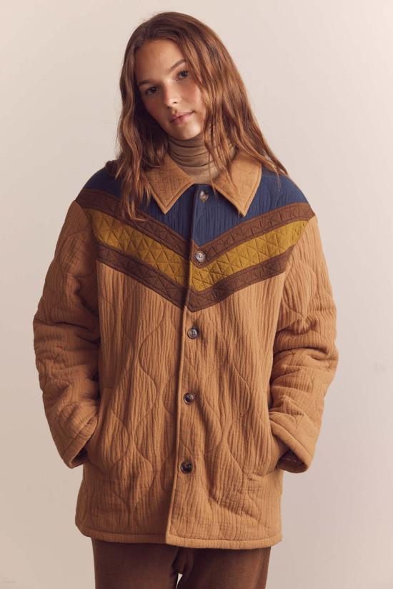  아멘테 봄버 자켓 컬러 블록 코튼 봄버 재킷 코코 - AMENTE