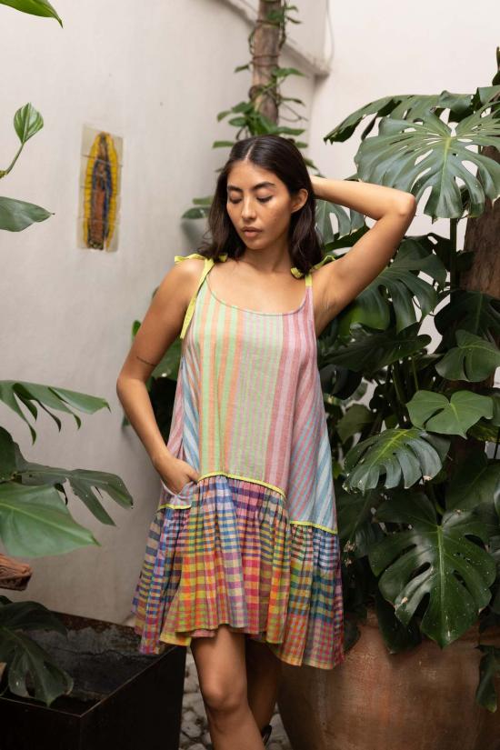  RUJUTA SHETH 튜닉 루주타 셰스 제이드  엽서 스트라이프 X 체스 - OTHER BRANDS