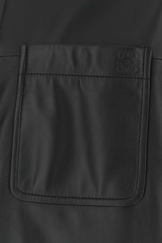  로에베 가죽 자켓 블랙 가죽 셔츠 - LOEWE
