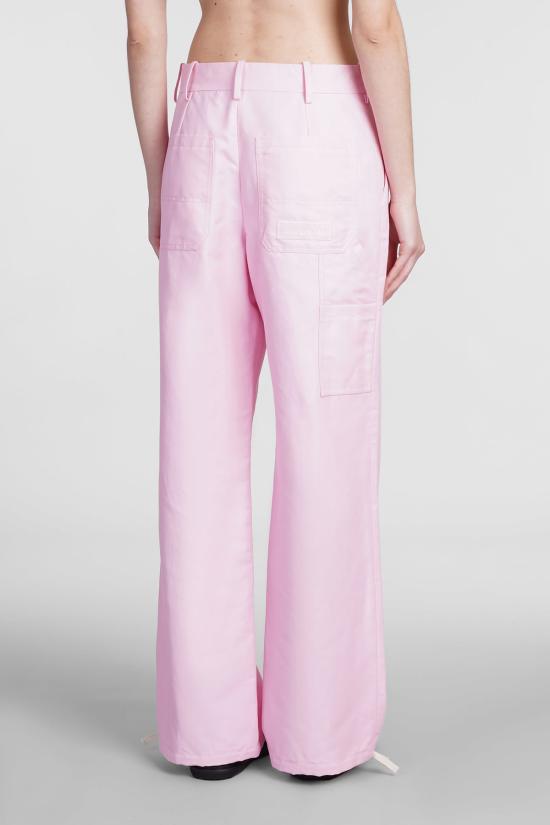  마르니 스트레이트 팬츠 로고 자수  핑크 - MARNI