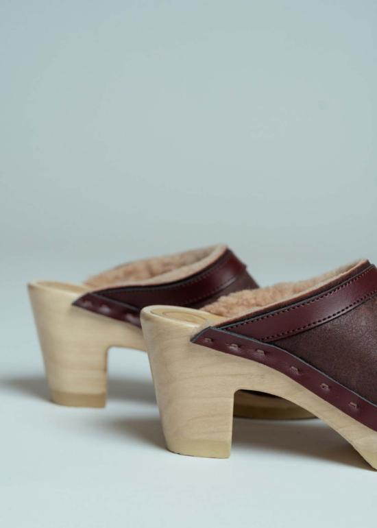  넘버 식스 뮬/슬리퍼 6번 다코타 시어링 하이힐 클로그 스핏파이어 - NO.6