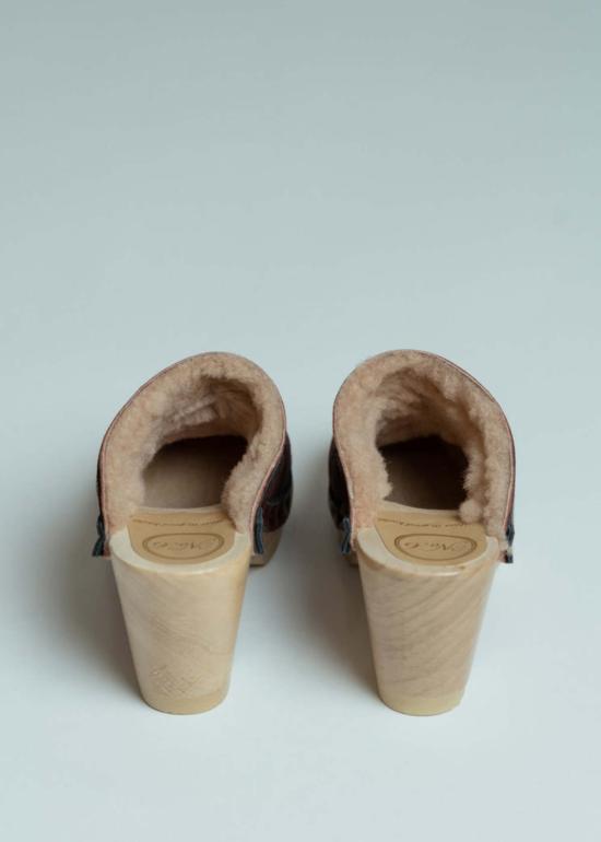  넘버 식스 뮬/슬리퍼 6번 다코타 시어링 하이힐 클로그 스핏파이어 - NO.6