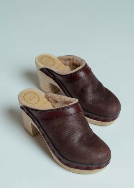  넘버 식스 뮬/슬리퍼 6번 다코타 시어링 하이힐 클로그 스핏파이어 - NO.6