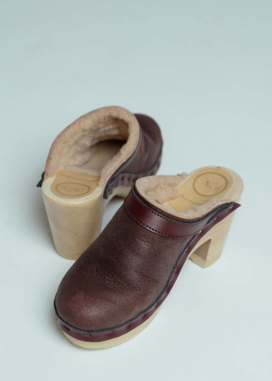  넘버 식스 뮬/슬리퍼 6번 다코타 시어링 하이힐 클로그 스핏파이어 - NO.6