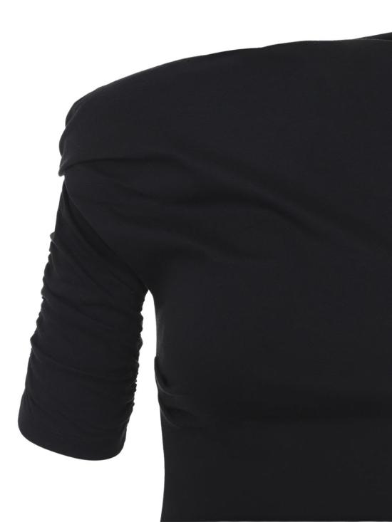  자크뮈스 미디 원피스 Jacquemus La 미니 로브 드레이피도 드레스 블랙 - JACQUEMUS