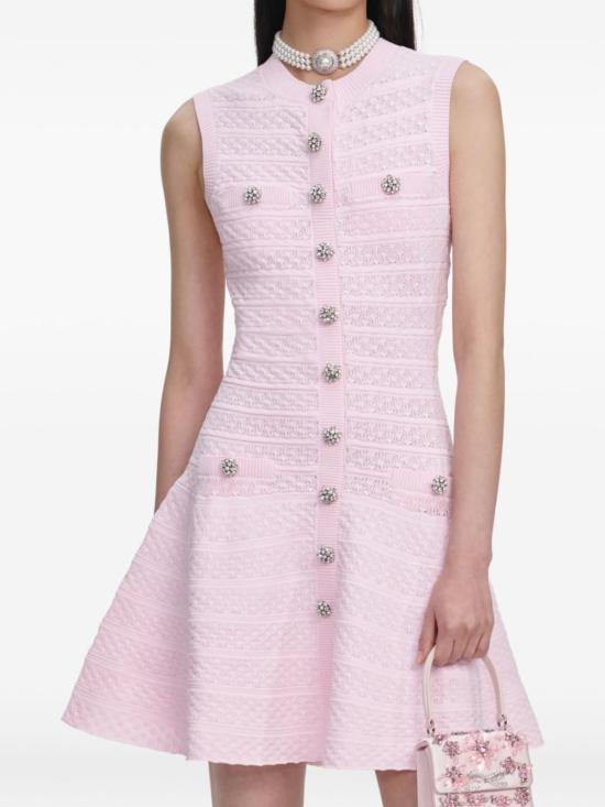  셀프 포트레이트 숏 원피스 미니 드레스 핑크