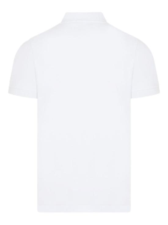  스톤 아일랜드 폴로 티셔츠 로고 코튼 폴로 셔츠 화이트 - STONE ISLAND