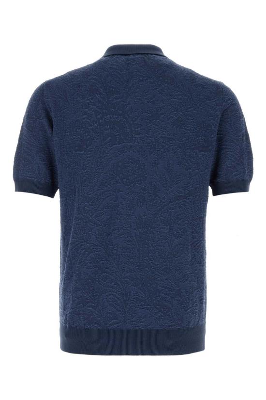  에트로 폴로 티셔츠 블루 코튼 폴로 셔츠 - ETRO