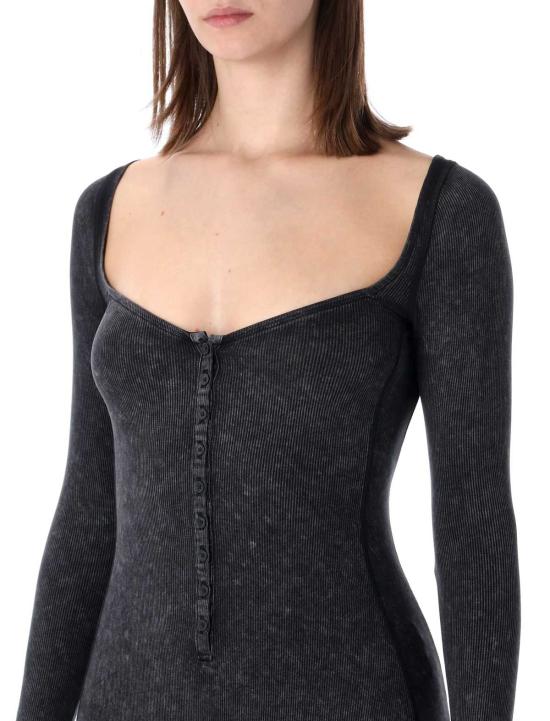  디젤 미디 원피스 D 레이 미디 드레스 블랙 - DIESEL