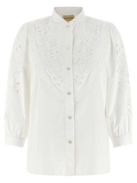  발렌티노 가라바니 블라우스 Valentino Garavani 자수 상갈로 블라우스 화이트