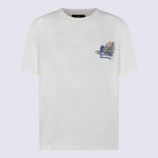  에트로 반팔 티셔츠 코튼 티셔츠 탑 화이트