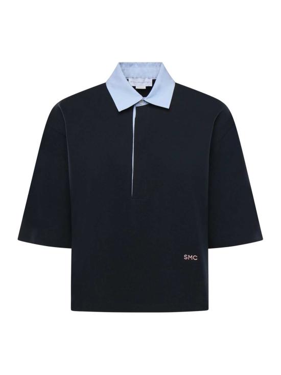  스텔라 맥카트니 반팔 티셔츠 스텔라 매카트니 크롭 피케 폴로 셔츠 네이비 블루