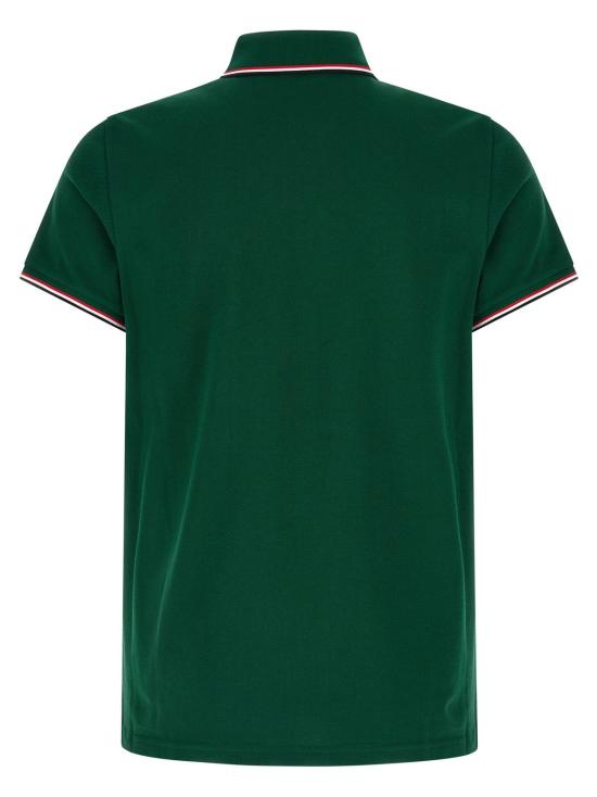  몽클레어 폴로 티셔츠 몽클레르 삼색 디테일 폴로 셔츠 그린 - MONCLER