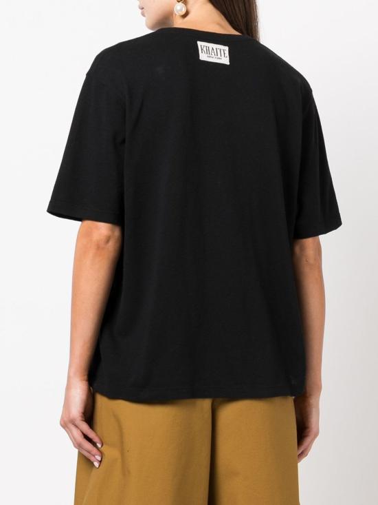  케이트 반팔 티셔츠 카이트 코튼 티셔츠 블랙 - KHAITE