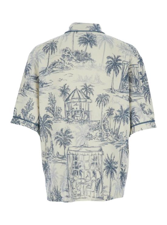  아미리 반팔 티셔츠 클래식 칼라 올오버 프린트 울 셔츠 멀티컬러 - AMIRI