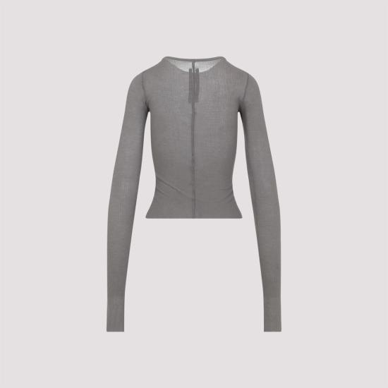  릭 오웬스 긴팔 티셔츠 크롭 립  더스트 - RICK OWENS