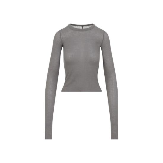  릭 오웬스 긴팔 티셔츠 크롭 립  더스트 - RICK OWENS