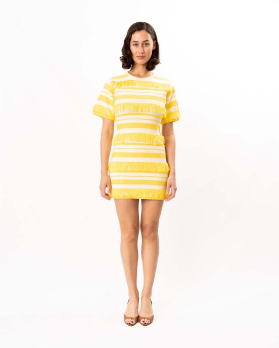  조나단 심카이 숏 원피스 토런스 니트 미니 드레스 솔라 스트라이프 - JONATHAN SIMKHAI