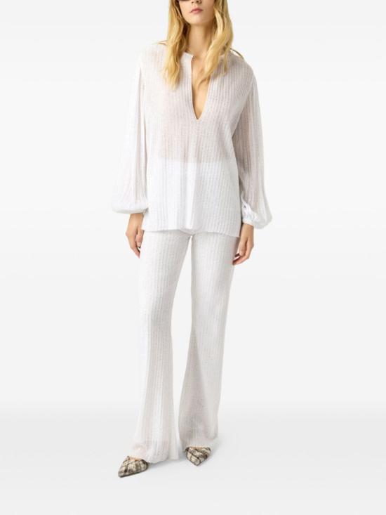  미소니 스트레이트 팬츠 미쏘니 플레어 팬츠 화이트 - MISSONI