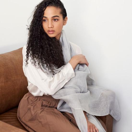  베리어슬리 머플러/스카프 다양한 조약돌 무늬의 손으로 짠 부드러운 린넨 스카프 - VARIOUSLY