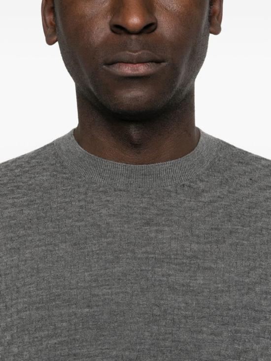  엠포리오 아르마니 스웨터 울 크루넥  그레이 - EMPORIO ARMANI