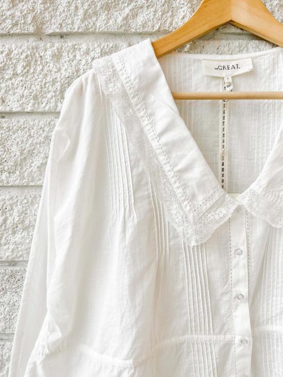  더 그레이트 블라우스 . 하퍼 탑 트루 화이트 - THE GREAT