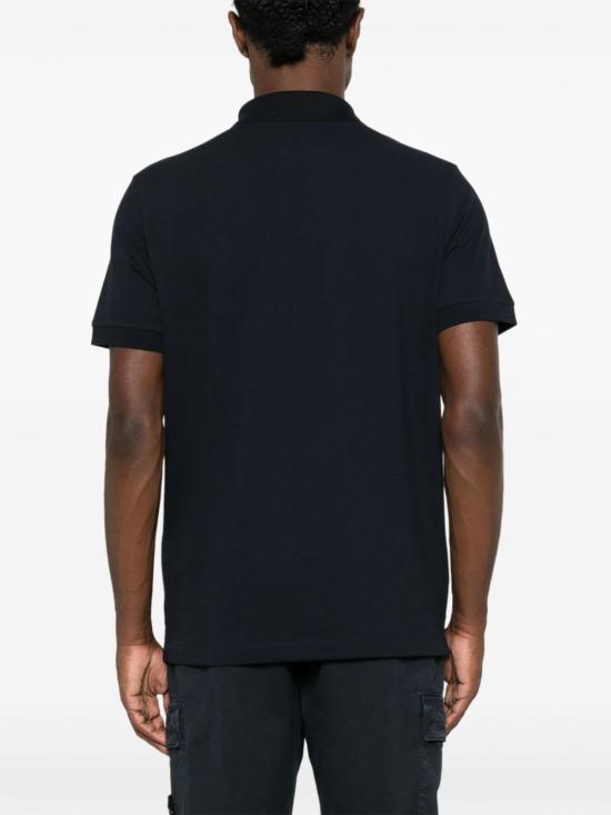  스톤 아일랜드 폴로 티셔츠 로고 코튼 폴로 셔츠 블루 - STONE ISLAND