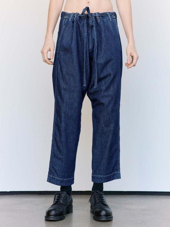  케이시 케이시 데님 팬츠 인디고 L 데님 타이 미 업 팬츠