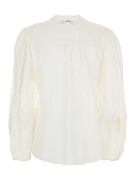  트윈셋 블라우스 브이넥 자수  화이트 - TWINSET