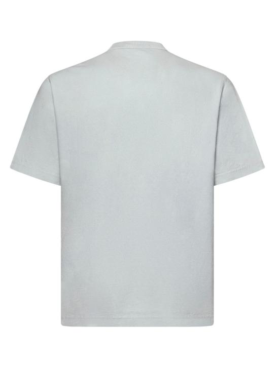  스톤 아일랜드 반팔 티셔츠 로고 코튼 티셔츠 스카이 블루 - STONE ISLAND