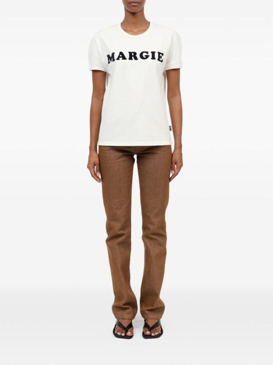  MM6 메종마르지엘라 반팔 티셔츠 Mm6 메종 마르지엘라 로고 코튼 티셔츠 화이트 - MM6 MAISON MARGIELA