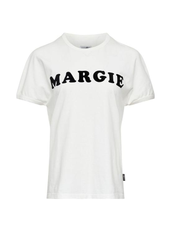  MM6 메종마르지엘라 반팔 티셔츠 Mm6 메종 마르지엘라 로고 코튼 티셔츠 화이트