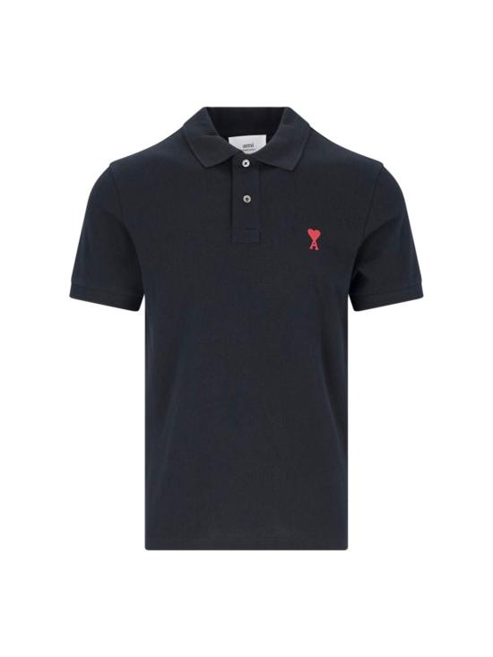  아미 폴로 티셔츠 알렉상드르 마티우시 로고 폴로 셔츠 블랙