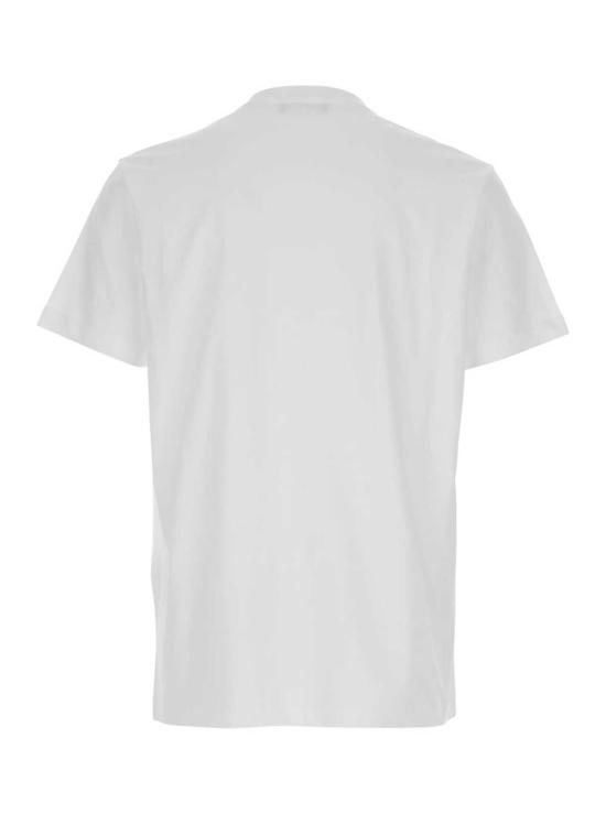  베르사체 반팔 티셔츠 레터링 로고 앞면 티셔츠 화이트 - VERSACE