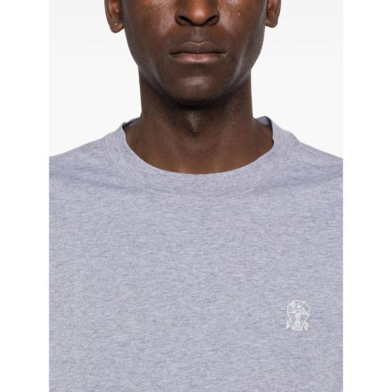  브루넬로 쿠치넬리 반팔 티셔츠 Brunello Cucinelli 티셔츠 그레이 - BRUNELLO CUCINELLI