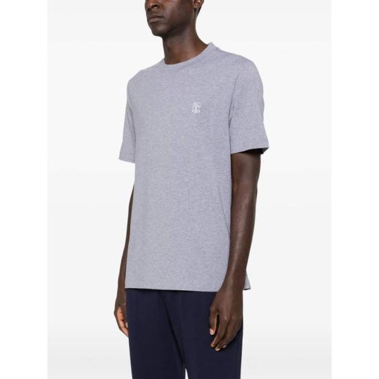  브루넬로 쿠치넬리 반팔 티셔츠 Brunello Cucinelli 티셔츠 그레이 - BRUNELLO CUCINELLI