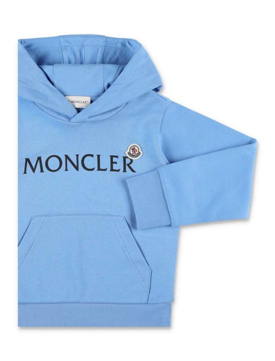  [키즈] 몽클레어 풀오버 몽클레르 로고 후드티 (블루) 아동용 - MONCLER