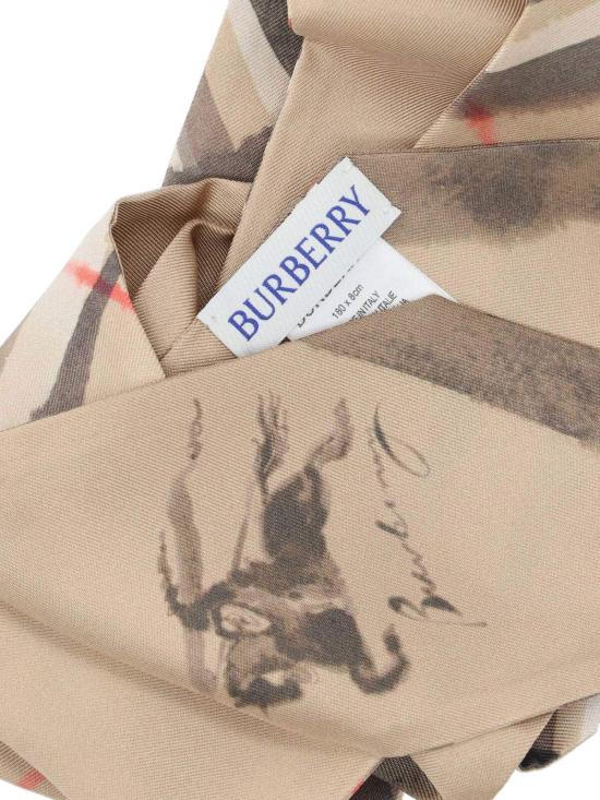  버버리 머플러/스카프 체크 실크 반도 스카프 베이지 - BURBERRY