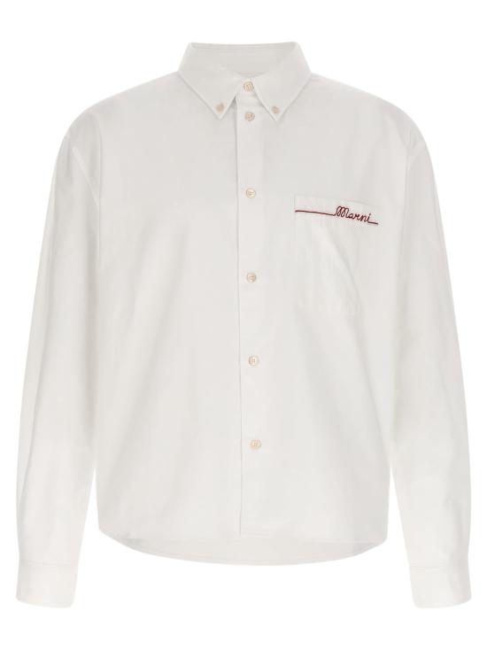  마르니 긴팔 셔츠 자수  화이트