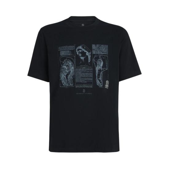  브루넬로 쿠치넬리 반팔 티셔츠 티셔츠 블랙