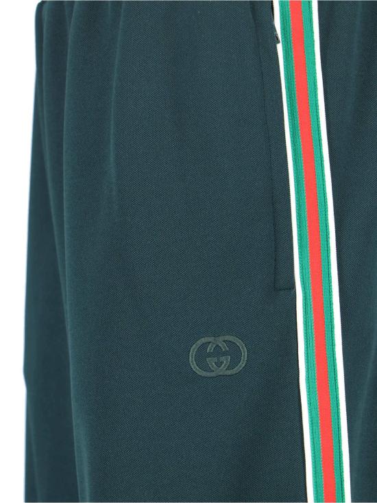  구찌 스트레이트 팬츠 조거 팬츠 그린 - GUCCI