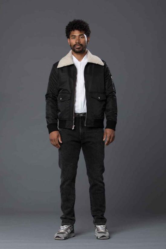  THE ENSIGN 봄버 자켓 Ensign Krammer & Stoudt 셰르파 안감 항공 조종사 봄버 재킷 블랙 - OTHER BRANDS