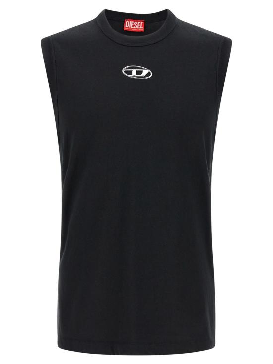  디젤 민소매 티셔츠 T 비스코 아이오드 티셔츠 블랙