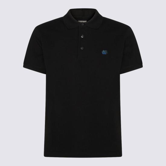  에트로 폴로 티셔츠 코튼 폴로 셔츠 블랙