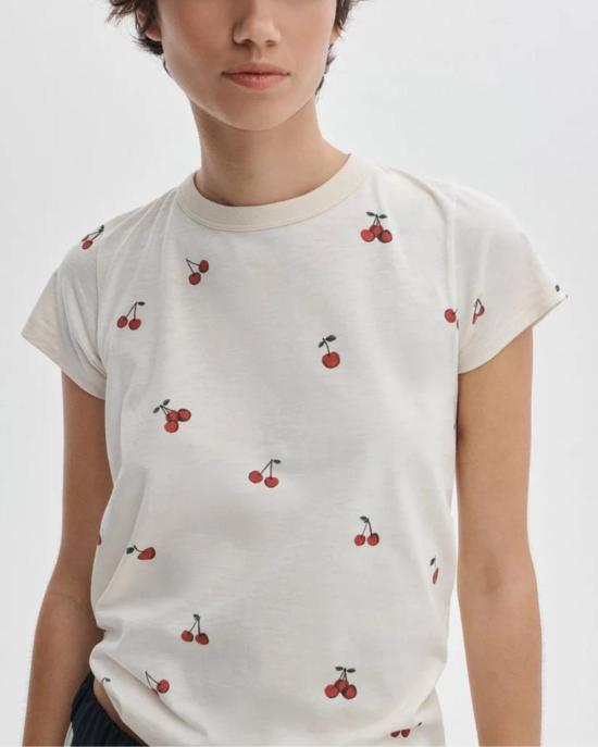  랙앤본 반팔 티셔츠 Rag & Bone All Over Cherry 티셔츠 화이트 멀티 - RAG & BONE