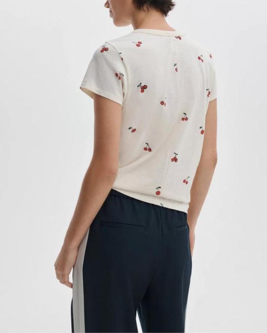  랙앤본 반팔 티셔츠 Rag & Bone All Over Cherry 티셔츠 화이트 멀티 - RAG & BONE