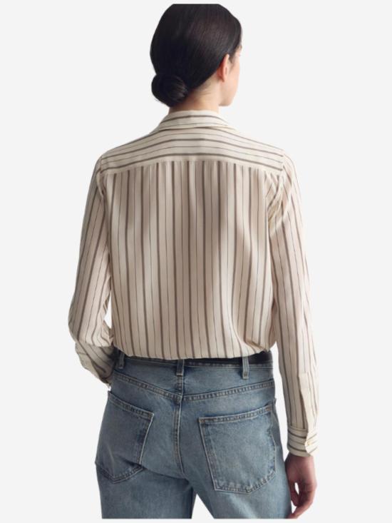  닐리로탄 셔츠 닐리 로탄 가이아 슬림 셔츠 브랜디 스트라이프 - NILI LOTAN