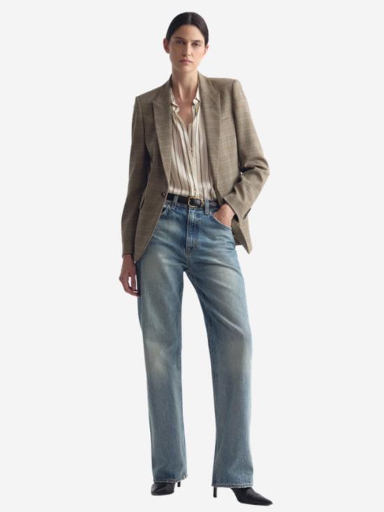  닐리로탄 셔츠 닐리 로탄 가이아 슬림 셔츠 브랜디 스트라이프 - NILI LOTAN