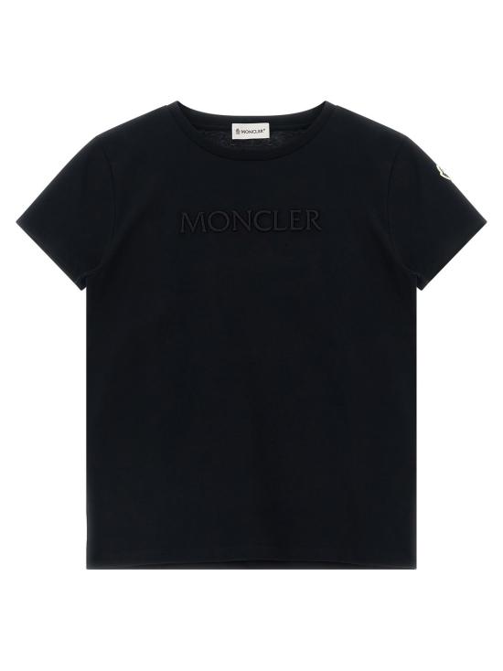  [키즈] 몽클레어 티셔츠 키즈 몽클레르 로고 자수 티셔츠 블랙