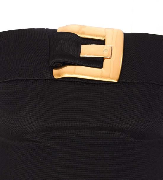  발망 민소매 티셔츠 벨티드 뷔스티에 바디탑 블랙 - BALMAIN